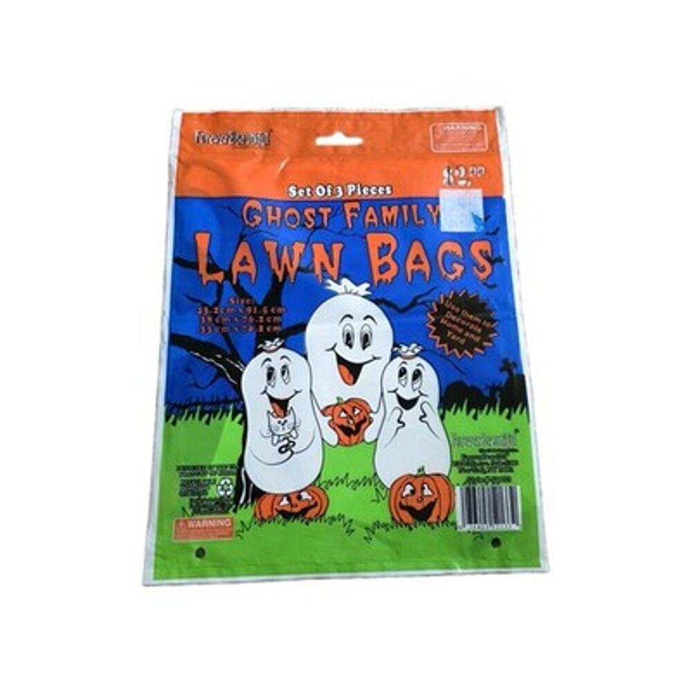 Vintage Ghost Leaf Lawn Bags Halloween Fall 3pcs 90s 2000s